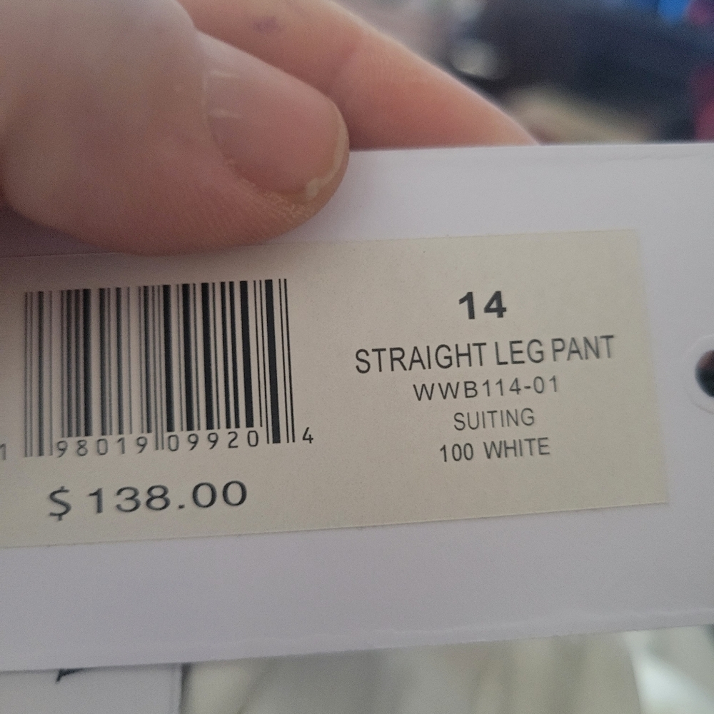 WeWoreWhat NWT‎ White Suiting Straight Leg Pants Size 14 - Picture 6 of 8